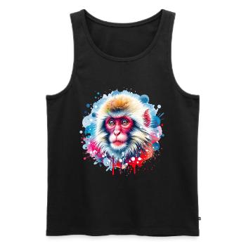 Japanese macaque gift - Men's Premium Organic Tank Top - black - Front - Michal (187cm)
