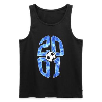 25 YEARS BORN 2001 FOOTBALL 25TH BIRTHDAY - Men's Premium Organic Tank Top - black - Front - Michal (187cm)