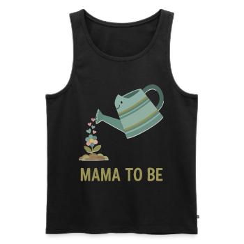 Révélation du sexe Maman pour être la mère de la baby shower Papa - Débardeur bio Premium Homme - noir - Devant - Michal (187cm)