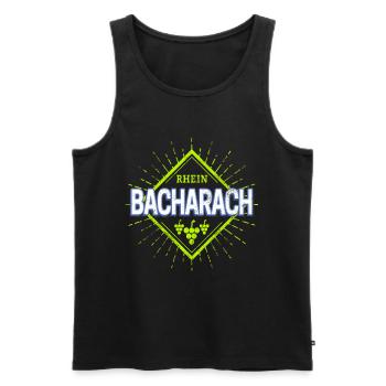 Bacharach am Rhein Retro Weintrauben Souvevnir - Männer Premium Bio Tank Top - Schwarz - Vorne - Michal (187cm)