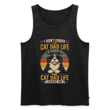 Cat Daddy, Katzenpapa, Cat Dad Life - Männer Premium Bio Tank Top - Schwarz - Vorne - AI Model Male 178 light (178cm)