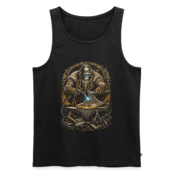 Welder Welding Specialist Viking - Men's Premium Organic Tank Top - black - Front - AI Model Male 178 light (178cm)