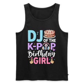 DJ Of The K-Pop Birthday Girl - Men's Premium Organic Tank Top - black - Front - AI Model Male 178 light (178cm)