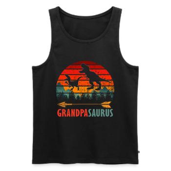 Grandpasaurus Grandpa Dinosaur Funny Family Gift - Men's Premium Organic Tank Top - black - Front - Michal (187cm)