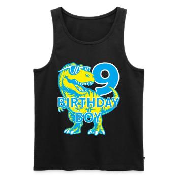 DINO 9 ANS DINOSAURE 9E ANNIVERSAIRE - Débardeur bio Premium Homme - noir - Devant - Michal (187cm)