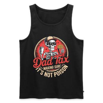 Dad Tax Skeleton Snack Tee - Men's Premium Organic Tank Top - black - Front - AI Model Male 178 light (178cm)