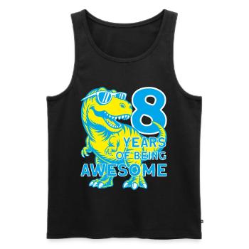 DINO 8 JAHRE DINOSAURIER 8. GEBURTSTAG - Männer Premium Bio Tank Top - Schwarz - Vorne - AI Model Male 178 light (178cm)