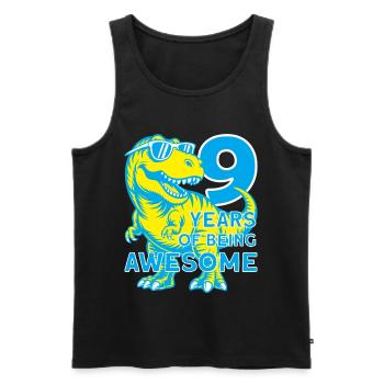 DINO 9 ANS DINOSAURE 9E ANNIVERSAIRE - Débardeur bio Premium Homme - noir - Devant - Michal (187cm)