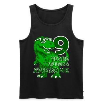 DINO 9 ANS DINOSAURE 9E ANNIVERSAIRE - Débardeur bio Premium Homme - noir - Devant - Michal (187cm)