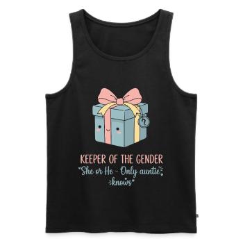 Gender Reveal Keeper Of The Gender She Or He - Men's Premium Organic Tank Top - black - Front - AI Model Male 178 light (178cm)