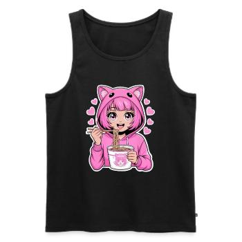 Anime Ramen - Männer Premium Bio Tank Top - Schwarz - Vorne - Michal (187cm)
