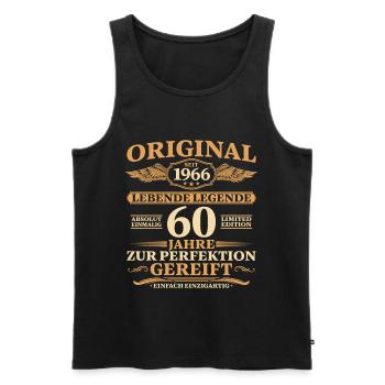 Geschenk Idee 60. Geburtstag Baujahr 1966 - Männer Premium Bio Tank Top - Schwarz - Vorne - Michal (187cm)
