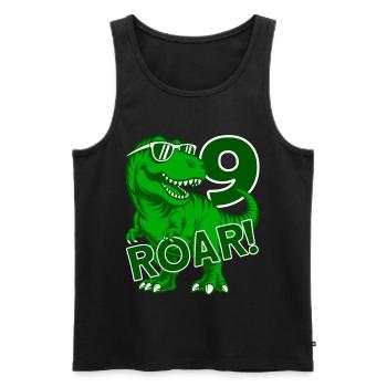 DINO 9 ANS DINOSAURE 9E ANNIVERSAIRE - Débardeur bio Premium Homme - noir - Devant - Michal (187cm)