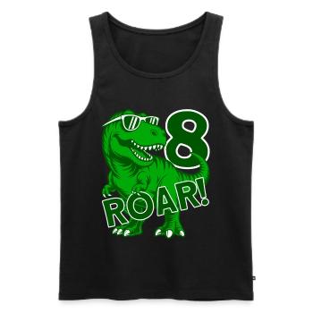DINO 8 JAHRE DINOSAURIER 8. GEBURTSTAG - Männer Premium Bio Tank Top - Schwarz - Vorne - AI Model Male 178 light (178cm)