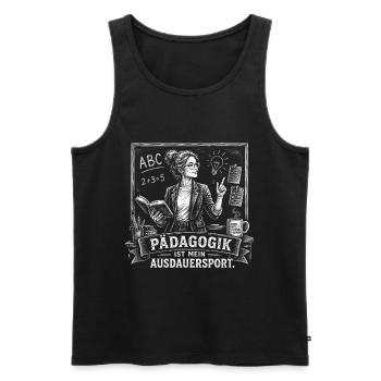 Pädagogik ist mein Ausdauersport Shirt - Männer Premium Bio Tank Top - Schwarz - Vorne - Michal (187cm)