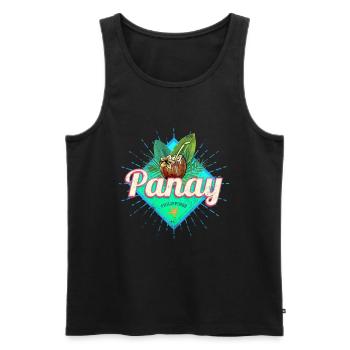 Panay Philippines Vintage Island Filipino Souvenir - Men's Premium Organic Tank Top - black - Front - AI Model Male 178 light (178cm)