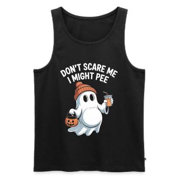 Dont Scare Me I Might Pee - Männer Premium Bio Tank Top - Schwarz - Vorne - Michal (187cm)