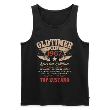 59. Geburtstag Geschenk Mann Oldtimer Juli 1967 - Männer Premium Bio Tank Top - Schwarz - Vorne - Michal (187cm)