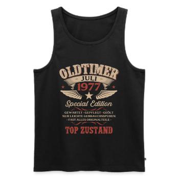 49. Geburtstag Geschenk Mann Oldtimer Juli 1977 - Männer Premium Bio Tank Top - Schwarz - Vorne - Michal (187cm)
