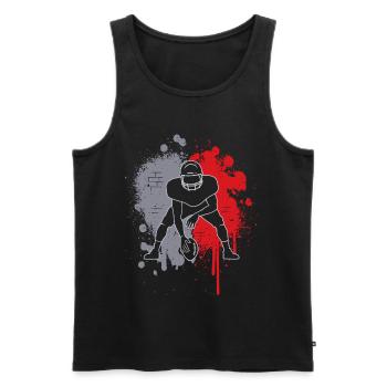 Football américain Splash of Color Football masculin - Débardeur bio Premium Homme - noir - Devant - Michal (187cm)