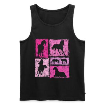Graphique du cheval pour cavaliers et sauteurs - Débardeur bio Premium Homme - noir - Devant - Michal (187cm)
