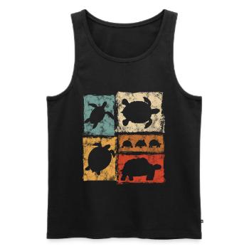 Turtles in Perspective Vintage Print - Men's Premium Organic Tank Top - black - Front - AI Model Male 178 light (178cm)