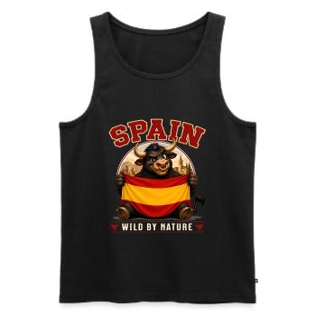 Spain Bull Wild by Nature Spanish Flag - Men's Premium Organic Tank Top - black - Front - AI Model Male 178 light (178cm)