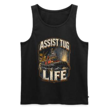 Schleppschiffe Schlepper Assist Tug Life - Männer Premium Bio Tank Top - Schwarz - Vorne - AI Model Male 178 light (178cm)