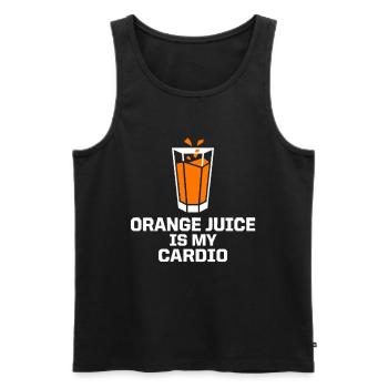 Orange Juice Cardio - Men's Premium Organic Tank Top - black - Front - Michal (187cm)