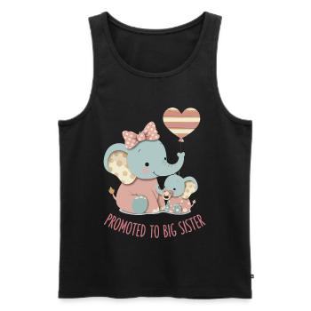 Révélation du sexe : baby shower promue à la grande sœur - Débardeur bio Premium Homme - noir - Devant - Michal (187cm)