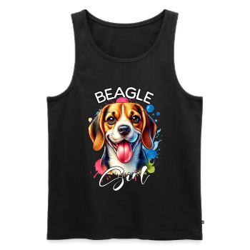 Beagle Girl Beagle - Men's Premium Organic Tank Top - black - Front - AI Model Male 178 light (178cm)