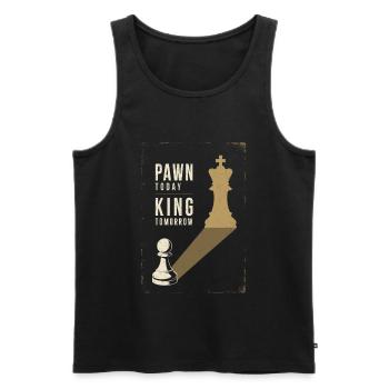Bauer Heute König Morgen Schach Ergeiz Metapher - Männer Premium Bio Tank Top - Schwarz - Vorne - AI Model Male 178 light (178cm)