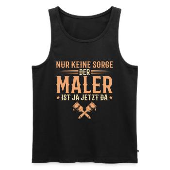 Maler Handwerker ist jetzt da Lackierer - Männer Premium Bio Tank Top - Schwarz - Vorne - Michal (187cm)