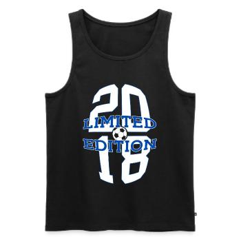 LIMITED EDITION 2018 FUßBALL 8. GEBURTSTAG - Männer Premium Bio Tank Top - Schwarz - Vorne - Michal (187cm)