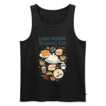 Breakfast Sunday Morning Breakfast Club Brunch - Men's Premium Organic Tank Top - black - Front - AI Model Male 178 light (178cm)