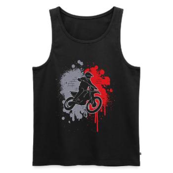 Motocross Dirt Bike Dirt Bike Paint Blobs Boys - Men's Premium Organic Tank Top - black - Front - Michal (187cm)