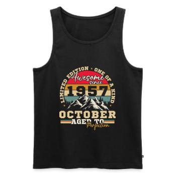 Oktober 1957 Vintage-Retro-Geburtstagsgeschenk - Männer Premium Bio Tank Top - Schwarz - Vorne - Michal (187cm)