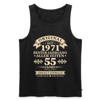 Original 1971 Bester Jahrgang 55. Geburtstag - Männer Premium Bio Tank Top - Schwarz - Vorne - Michal (187cm)