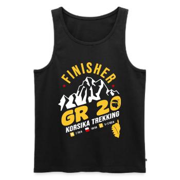 GR20 Corsica Trekking Hike T-Shirt - Men's Premium Organic Tank Top - black - Front - Michal (187cm)