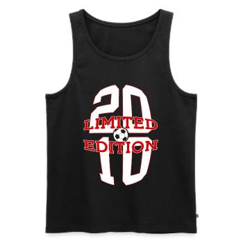ÉDITION LIMITÉE 2010 FOOTBALL 16E ANNIVERSAIRE - Débardeur bio Premium Homme - noir - Devant - Michal (187cm)