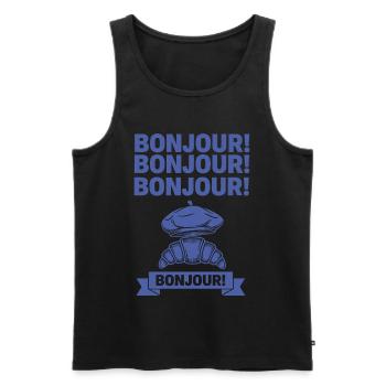 Breakfast brunch coffee bacon food BONJOUR second - Men's Premium Organic Tank Top - black - Front - Michal (187cm)