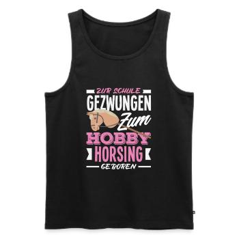 Zum Hobby Horsing Geboren - Männer Premium Bio Tank Top - Schwarz - Vorne - Michal (187cm)