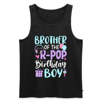 Frère du garçon anniversaire K-Pop - Débardeur bio Premium Homme - noir - Devant - Michal (187cm)