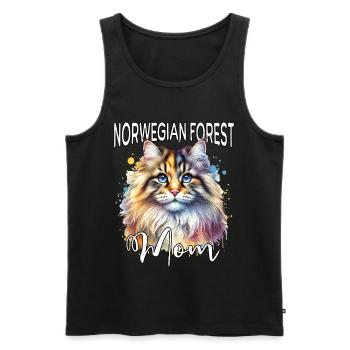 Norwegian Forest Cat Mom - Men's Premium Organic Tank Top - black - Front - Michal (187cm)