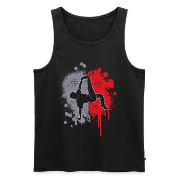 Breakdancing Breakdancer Farbklecks Breakdance - Männer Premium Bio Tank Top - Schwarz - Vorne - AI Model Male 178 light (178cm)
