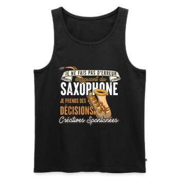 Saxophone Créatif: Décisions Spontanées - Débardeur bio Premium Homme - noir - Devant - Michal (187cm)