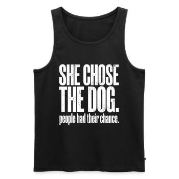 She Chose The Dog Funny Mom - Men's Premium Organic Tank Top - black - Front - Michal (187cm)