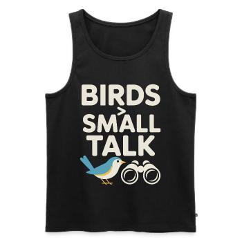 Bird talks: A little chat - Men's Premium Organic Tank Top - black - Front - Michal (187cm)