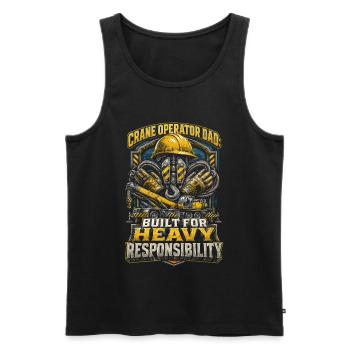 Crane Operator Crane Operator Father - Men's Premium Organic Tank Top - black - Front - Michal (187cm)