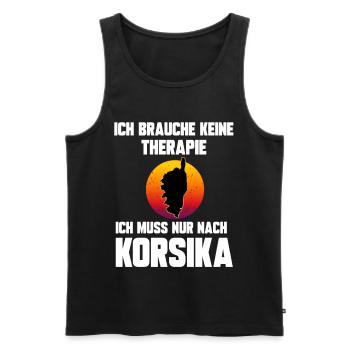Ich brauche keine Therapie ich muss nach Korsika - Männer Premium Bio Tank Top - Schwarz - Vorne - Michal (187cm)